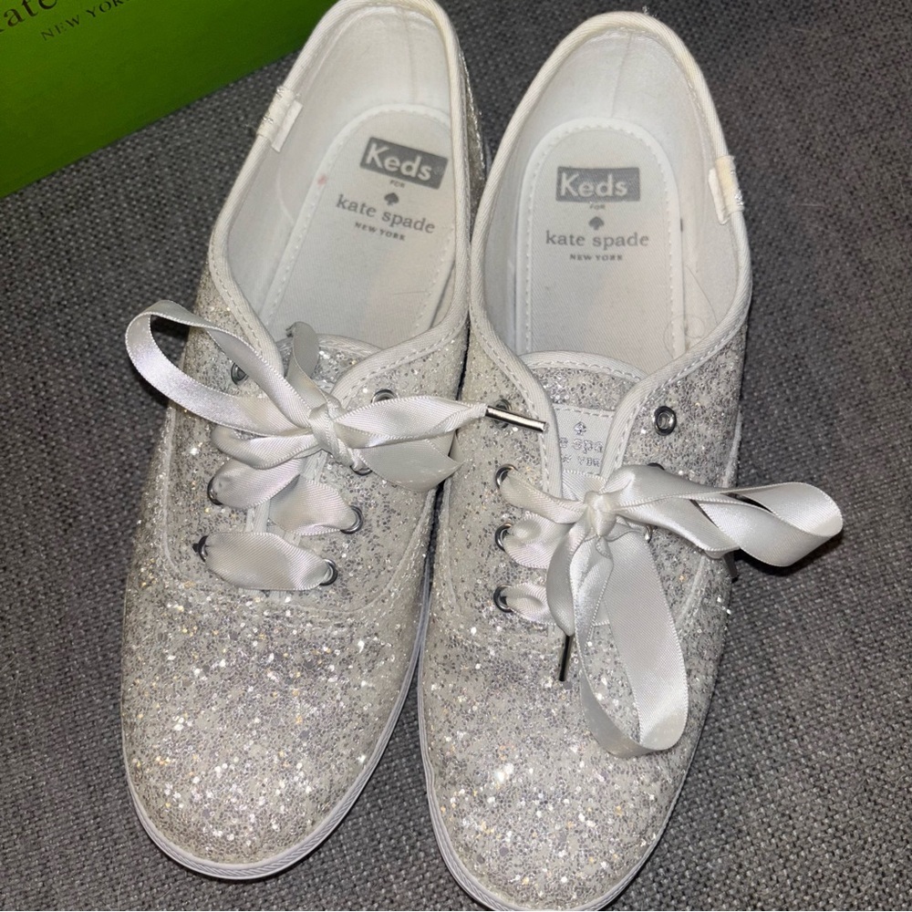 Kate Spade Keds Glitter Sparkle Sneaker Shoes, Size 7.5 - Picture 3 of 7